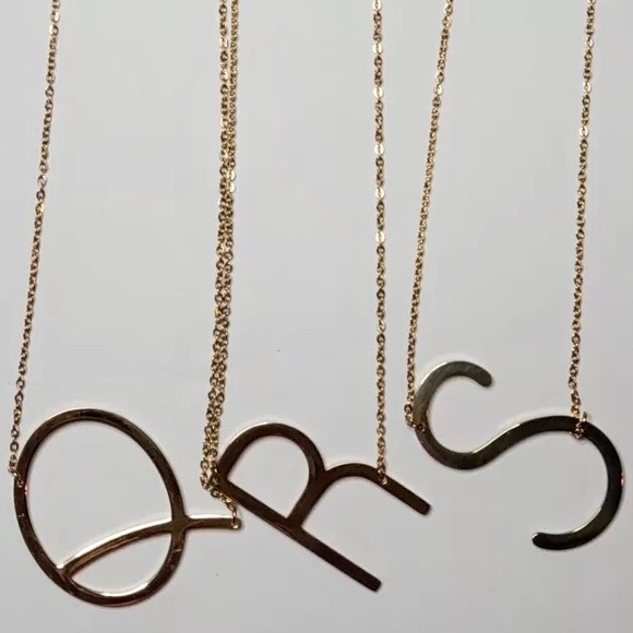 Gold Initial Pendant Necklace Letters A-Z - Picture 8 of 8